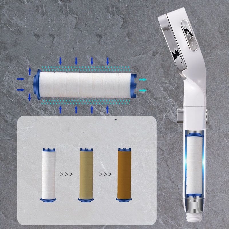 4-Stage Pressure Shower Head One-Button Water Stop Handheld Shower Head