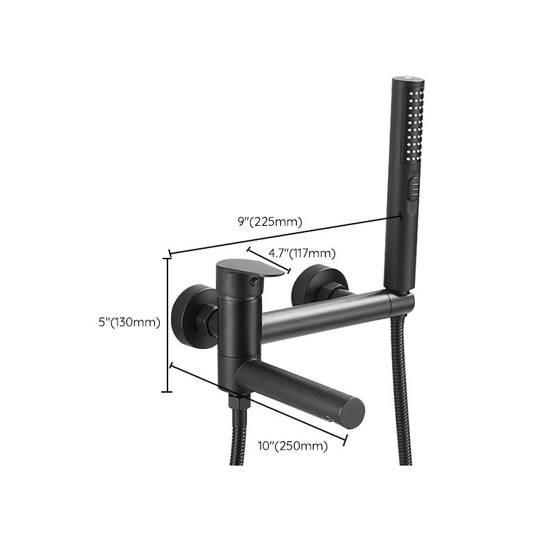Wall-mounted metal bathtub faucet low arch single lever bathtub faucet trim