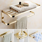 Chrome/Gold Bathroom Accessory Set Modern Metal Bathroom Hardware Set