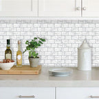 Peel and Stick Tiles Rectangular Stain Resistant PVC Subway Peel and Stick Tiles for the Kitchen