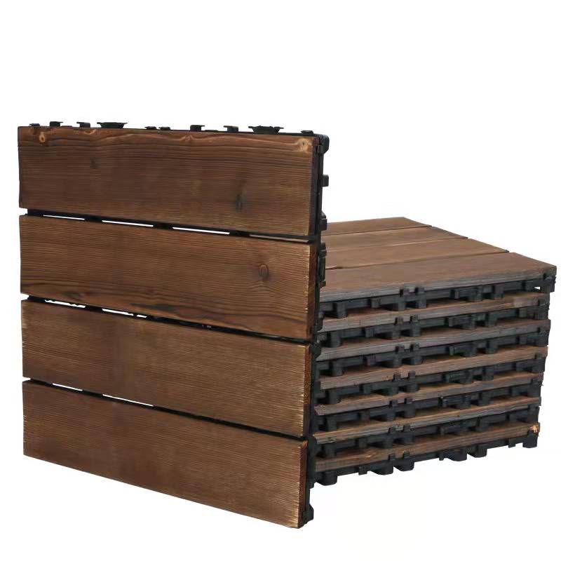Wood Terrace Tiles Plug-in System Installation Outdoor Terrace Tiles