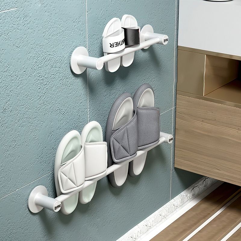 2-piece modern bathroom accessories set metal slipper rack/towel bar