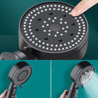Metal Black Shower Head Self-Cleaning Standard Round Hand Shower