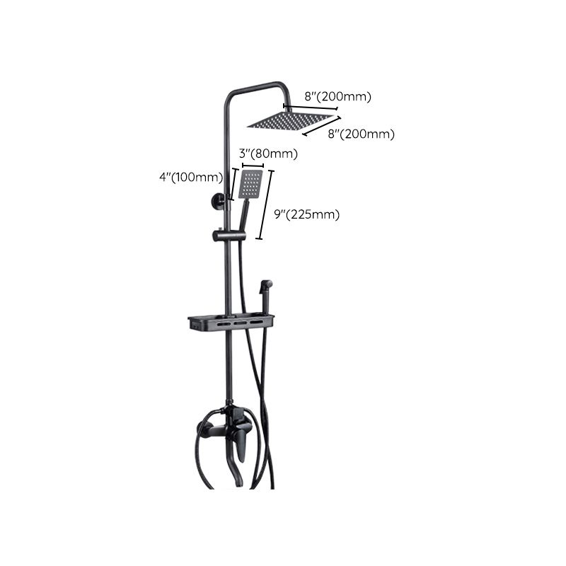 Adjustable Spray Sample Shower Combination Metal Shower Fitting Arm Shower Head with Slip Bar
