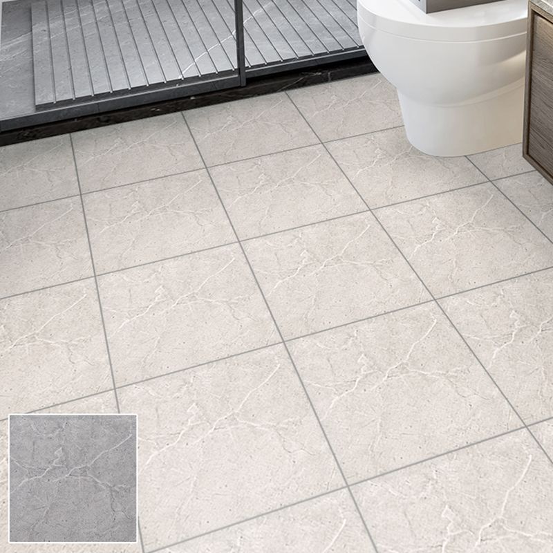 Square Bathroom PVC Flooring 12" x 12" x 0.07 mm Peel and Stick Vinyl Flooring