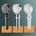 Bathroom Shower Head 5-Stream Round Hand Shower Holder Wall Mount Shower Head