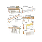 White Bathroom Set Solid Wood & Aluminum Bathroom Accessories Individually or as a Set