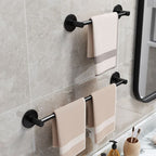 Aluminum Bathroom Hardware Set Black Bathroom Accessories Kit Towel Holder