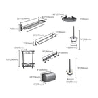 Gray 6/7-piece modern bathroom accessory set bathroom shelf/bath towel hooks/towel bar included