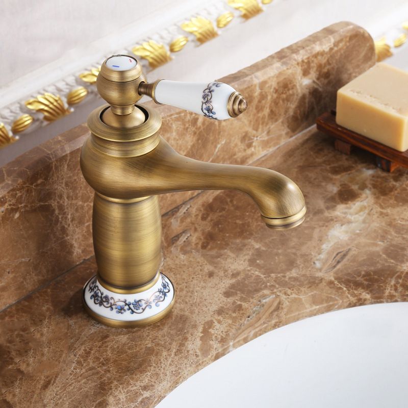 Low arch country vessel faucet single lever brass faucet for bathroom