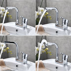 Chrome Round Washbasin Faucet with Swivel Spout for the Bathroom