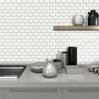 12"x 12" Resin Mosaic Tiles Square Self-Adhesive Tiles for Backsplash & Wall Tile