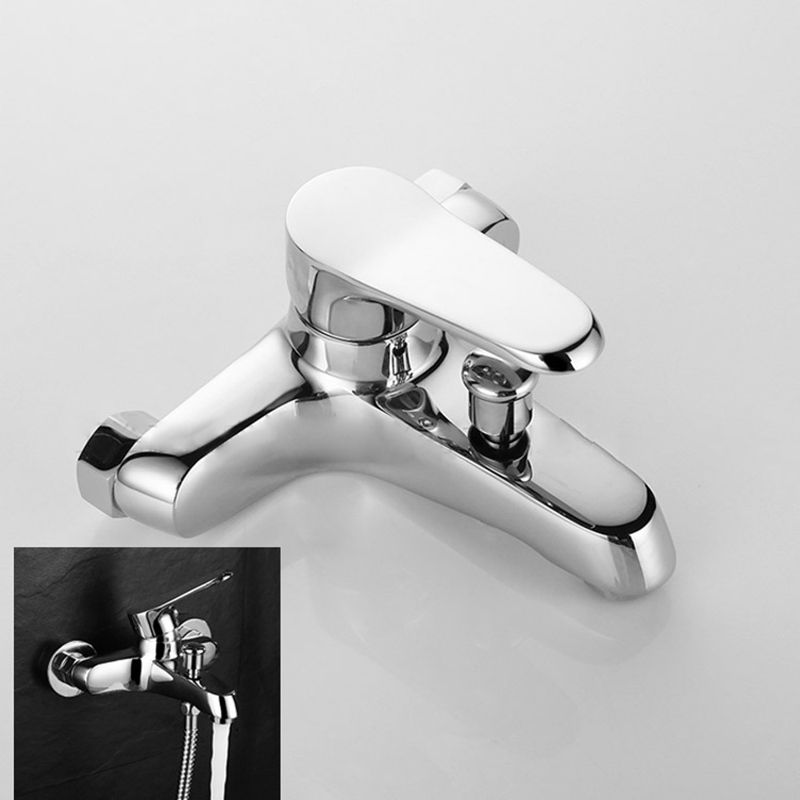 Bathroom Bathtub Pull-Out Wall-Mounted Hand Shower Fixed Bathtub Faucet