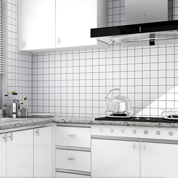 Rectangular PVC 12" X 23" 6-Pack Peel and Stick Wall Tile Kitchen and Bathroom Back Splash
