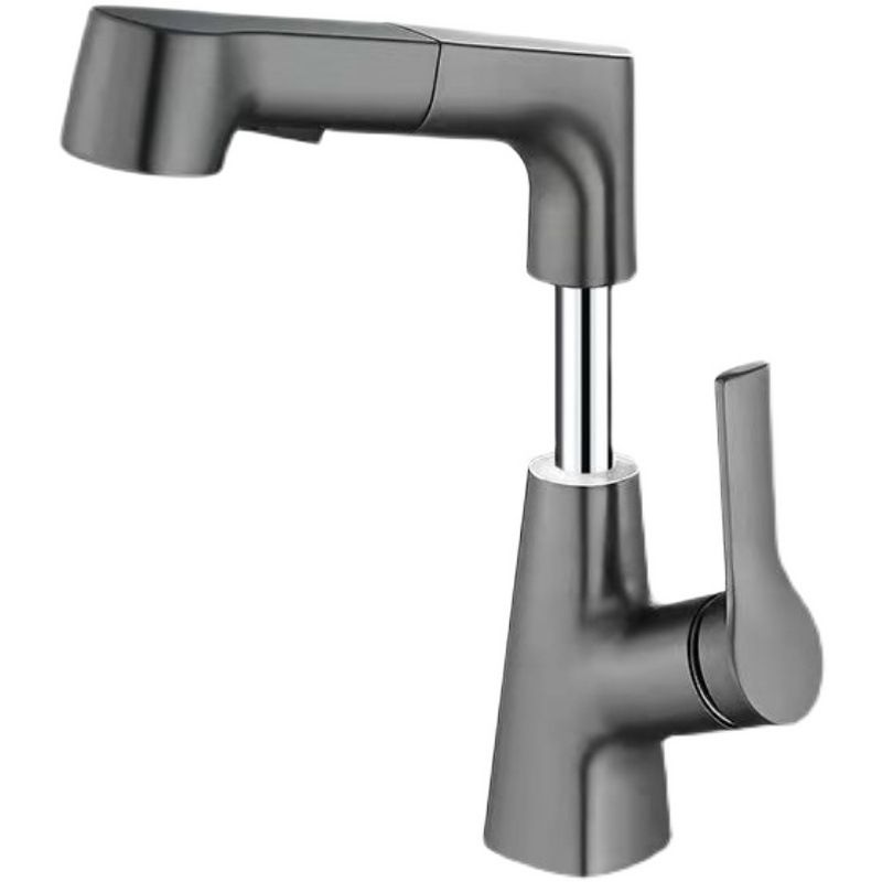 Modern centerset faucet with single lever handle for countertop sink bathroom fixture