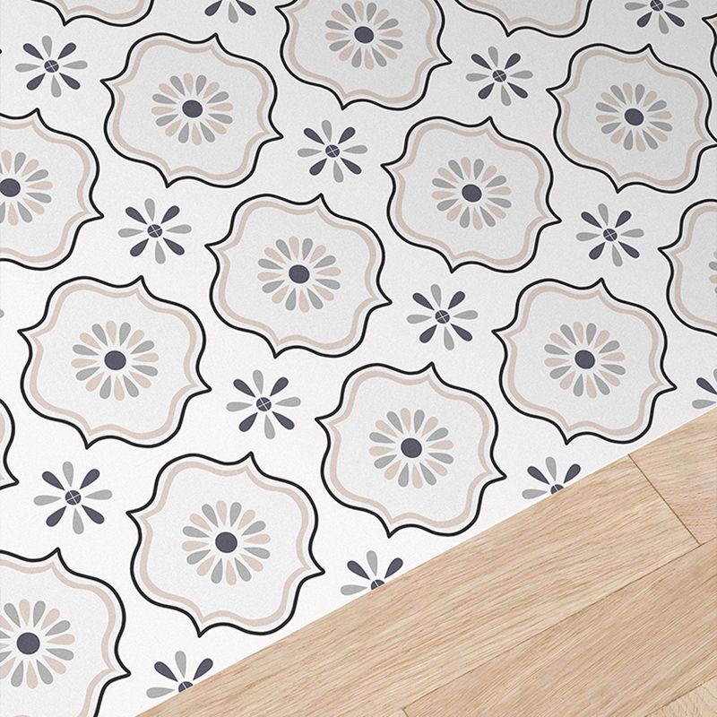 Square Indoor Vinyl Flooring Self-adhesive Flower Pattern Waterproof Vinyl Flooring