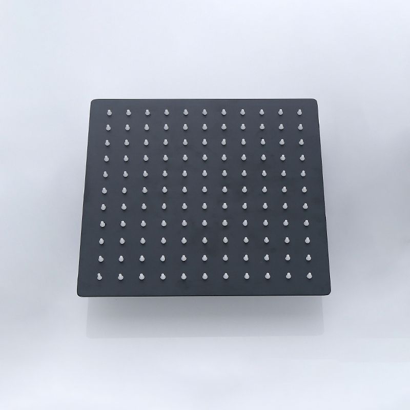 Black Square Fixed Shower Head Modern Style Wall Mounted Shower Head