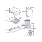 Contemporary white bathroom accessories as a single piece or in a set