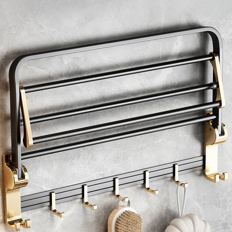 Modernism Bathroom Accessories Hardware Set Black & Gold Bathroom Shelf/Towel Bar