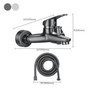 Low Arch Bathtub Faucet Hose Wall-Mounted Single Lever Tub Filler with Hand Shower