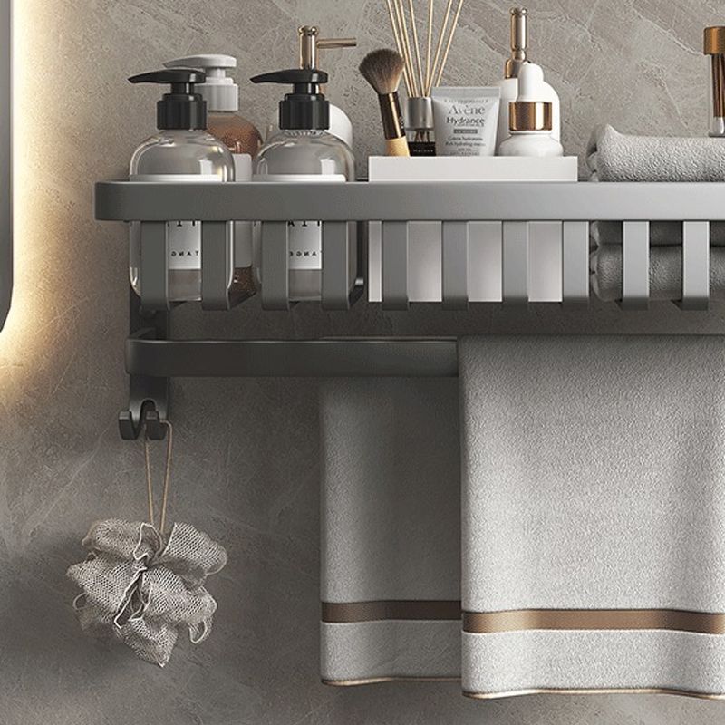 Modern gray aluminum bathroom accessory set