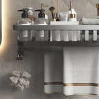 Modern gray aluminum bathroom accessory set