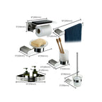 Contemporary bathroom accessories single item or in set in silver