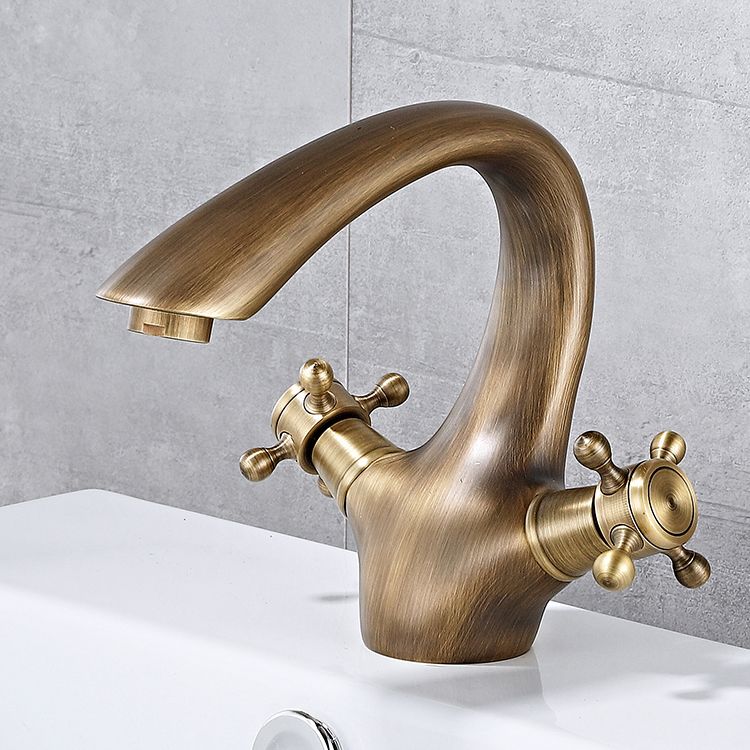 Bathroom Accessories Faucet Double Cross Handle Low Arc Industrial Sink Faucet