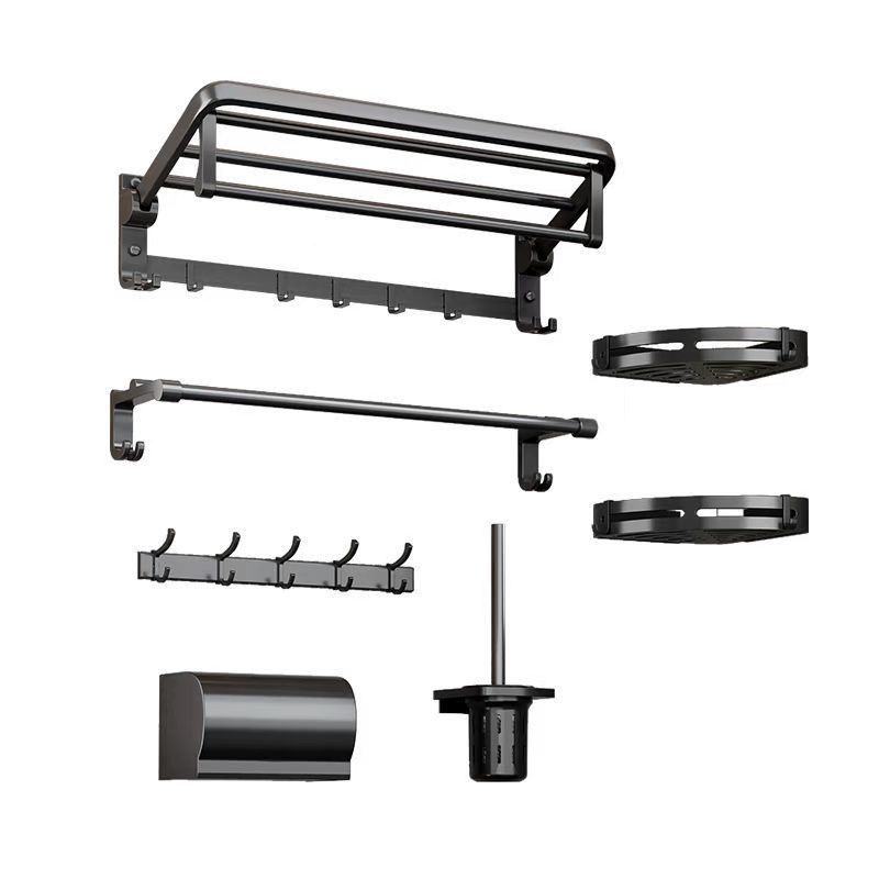 Traditional Aluminum Bathroom Accessories Set Black Bathroom Accessories Kit
