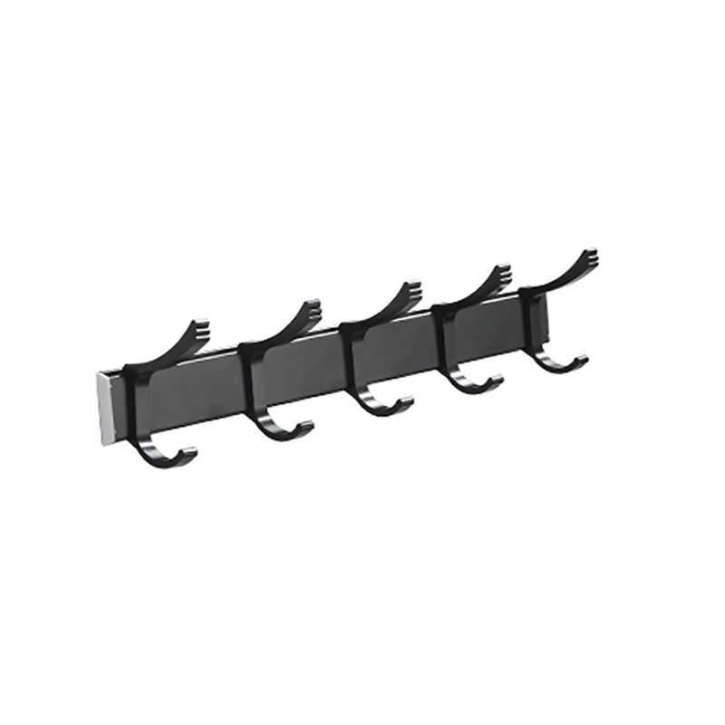 Modern Classic Bathroom Hardware Set Matte Black Bathrobe/Towel Bar & Bathroom Shelf