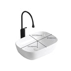 Modern Vessel Sink Porcelain Rectangular Vessel Sink (Not Including Faucet)