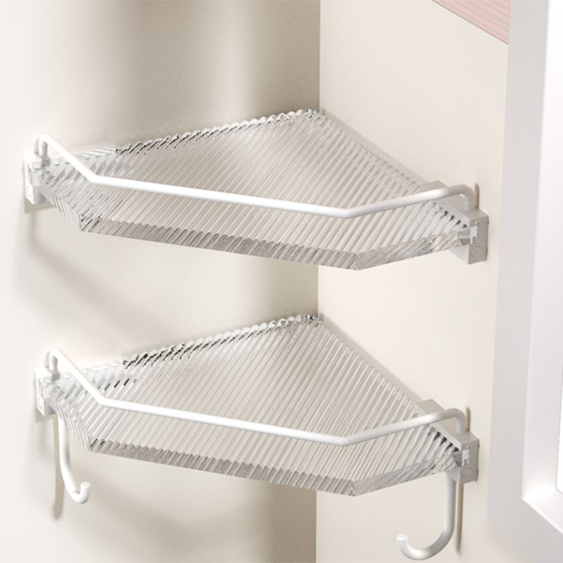 White Metal and Acrylic Bathroom Accessories as a Single Piece or in a Set with Bathroom Shelf