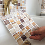 Plastic Peel & Stick Mosaic Tiles Mosaic Wallpaper with Square Shape