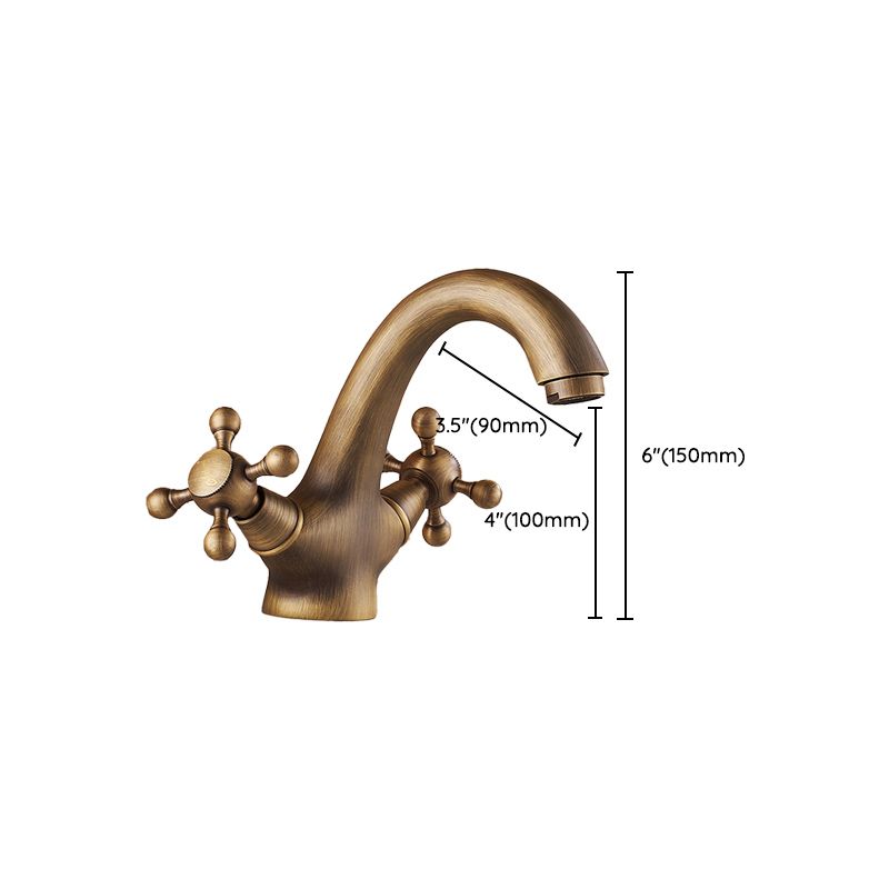Vintage Widespread Bathroom Faucet Industrial Cross Handles Basin Faucet