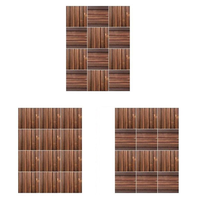 Farmhouse square tile floor brown pine wood for patio garden