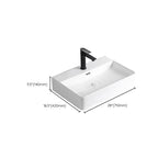 Modern Vessel Sink Porcelain Rectangular Vessel Sink (Not Including Faucet)