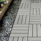 Square Patio Tiles Interlocking Striped Pattern Deck Board