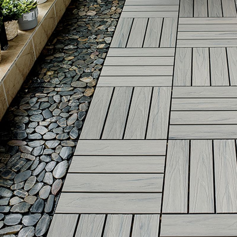 Square Patio Tiles Interlocking Striped Pattern Deck Board