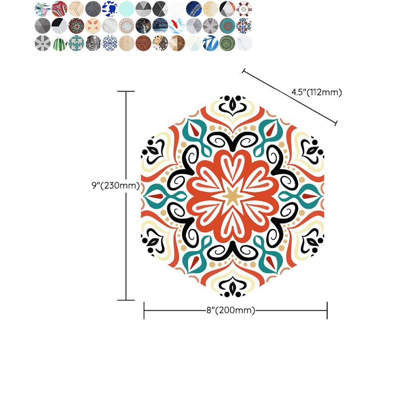Plastic Mosaic Tile Wallpaper Hexagonal for Stick-On and Removable Back Wall Tile