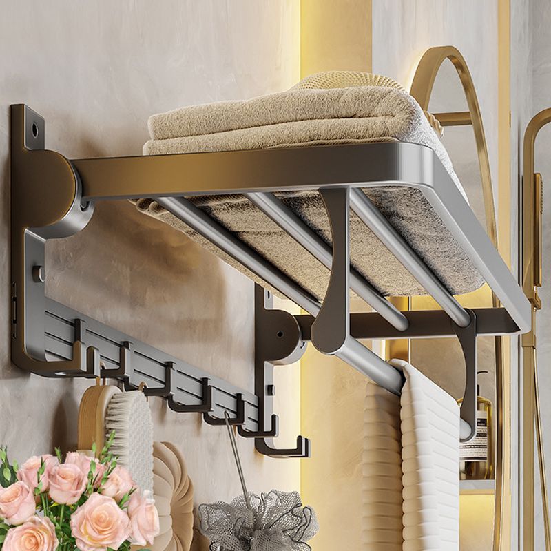 Gray Aluminum Bathroom Accessory Set Contemporary Bathroom Shelf