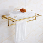 Traditional Golden Bath Accessory Set Copper Bathroom Accessory Kit