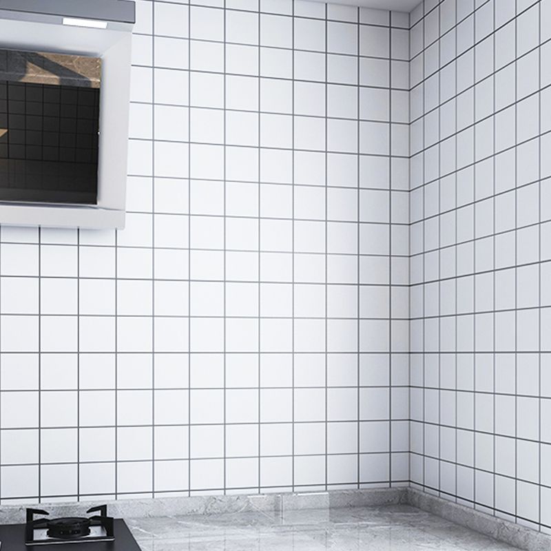 Modern Peel and Stick Tiles PVC Square Wallpaper for Kitchen and Bathroom Splashback