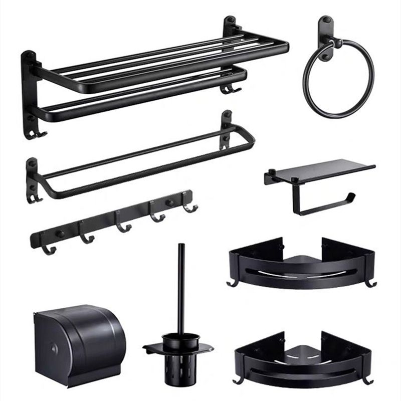 Modern Bathroom Accessories Set Towel Holder Black Soap Dish Bath Accessories Set