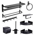 Modern Bathroom Accessories Set Towel Holder Black Soap Dish Bath Accessories Set