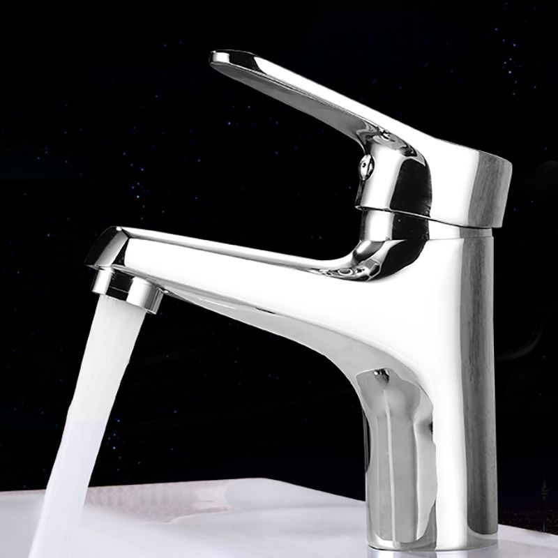 Modern Brass Bathroom Sink Faucet Round Lever Handles Sink Faucet