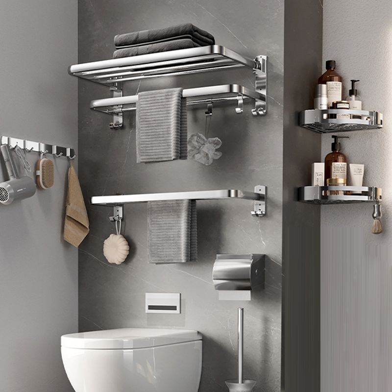 Modern Polished Chrome Bathroom Accessory Set Made of Stainless Steel