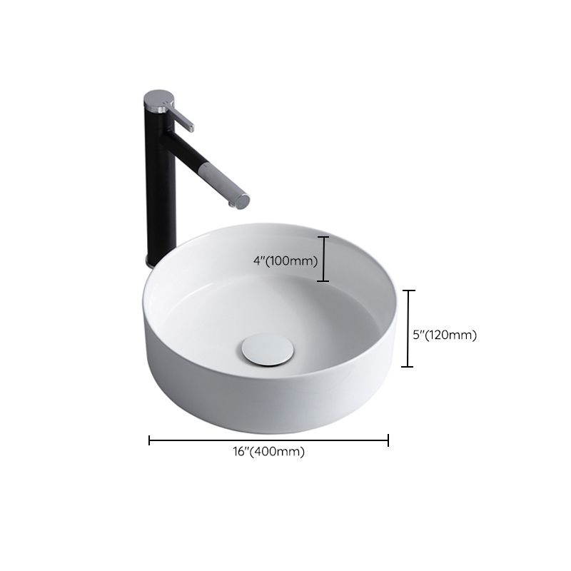 Modern Sink Ceramic Solid Color Round Sink