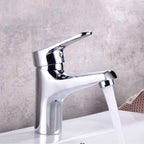 Modern Brass Bathroom Sink Faucet Round Lever Handles Sink Faucet