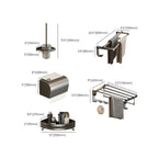 Contemporary Bathroom Accessory Set Grey Aluminum Bathroom Accessory Kit
