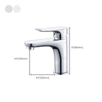 Basic Metal Sink Faucet Silver Bathroom Faucet with Lever Handle